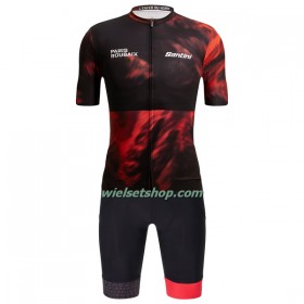 Fietskleding (Fietsshirt + Korte Koersbroek) Santini 2023 Paris-Roubaix Hell of the North - Rood Zwart